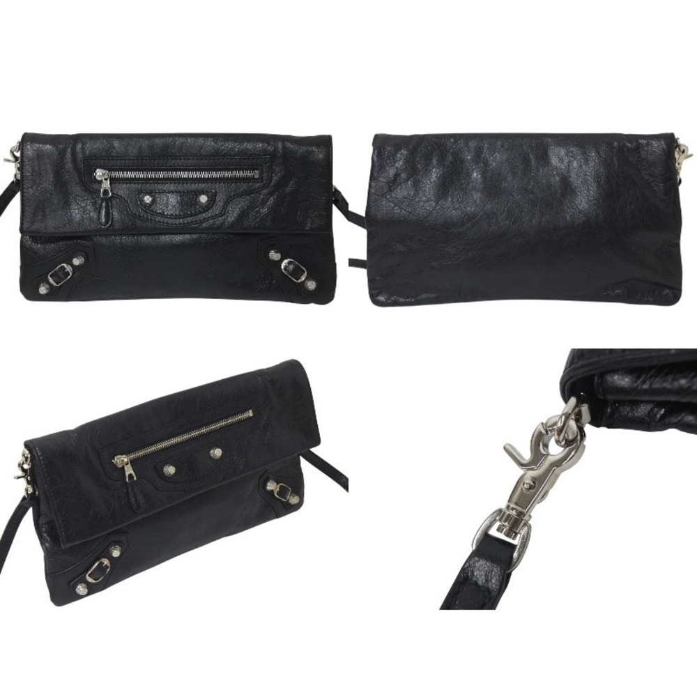 Balenciaga Giant Envelope Bag Clutch Black Leather